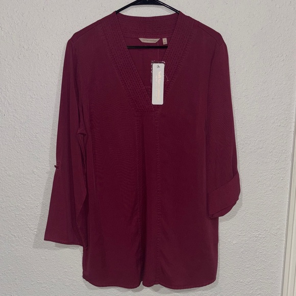 Soft Surroundings Tops - Soft Surroundings Burgundy V-Neck Tunic NWT